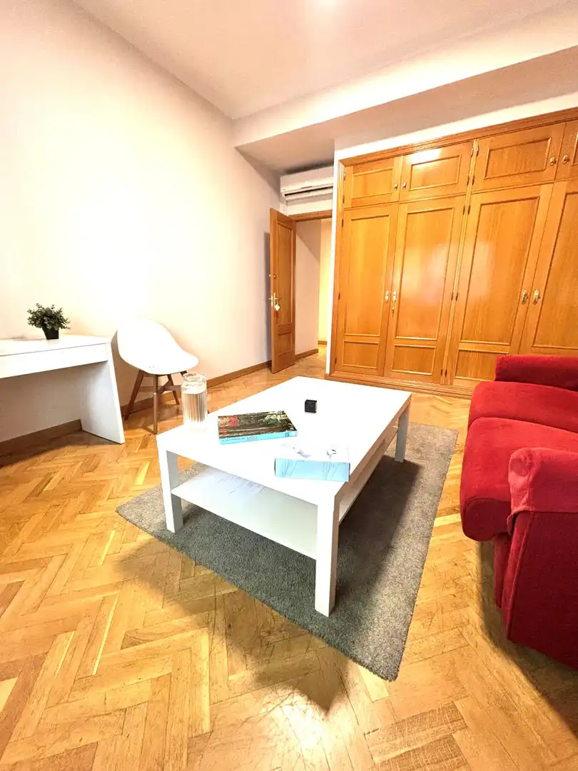 Living room of Flat for rent in Madrid  with Air Conditioner, Heating and Parquet flooring