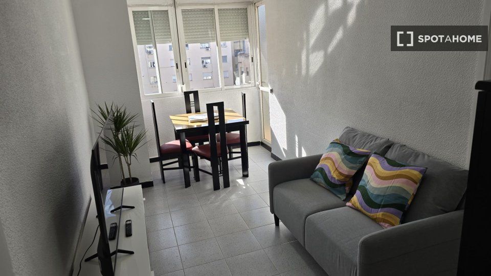 Sala d'estar de Pis de lloguer en  Barcelona Capital amb Aire condicionat, Calefacció i Moblat