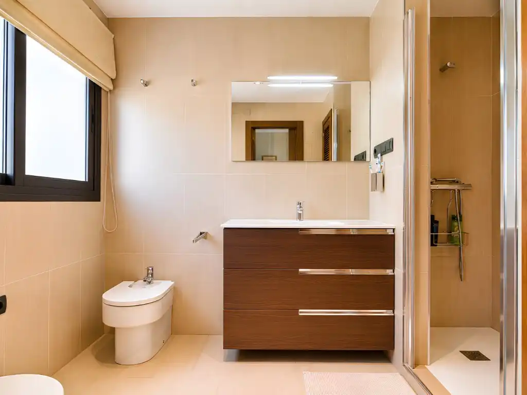 Bathroom of Flat for sale in Fuengirola  with Air Conditioner, Private garden and Terrace