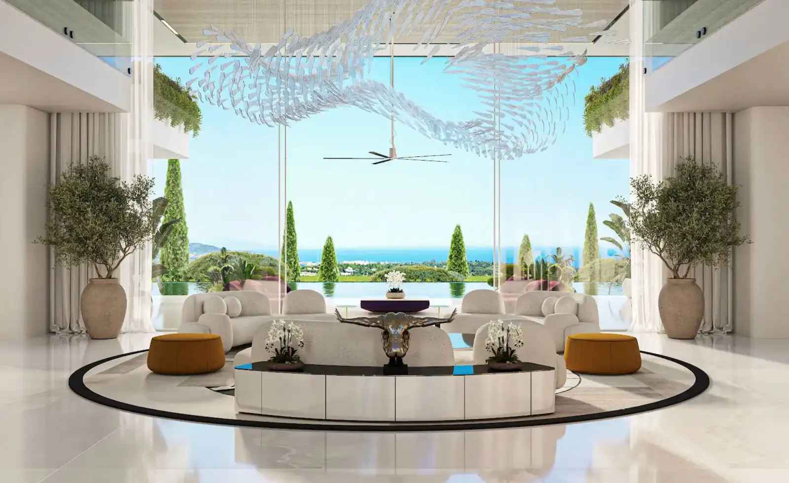 Sala d'estar de Casa o xalet en venda en Marbella amb Aire condicionat, Jardí privat i Terrassa