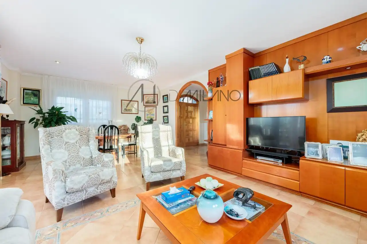 Sala d'estar de Casa o xalet en venda en Nigrán amb Calefacció, Jardí privat i Terrassa