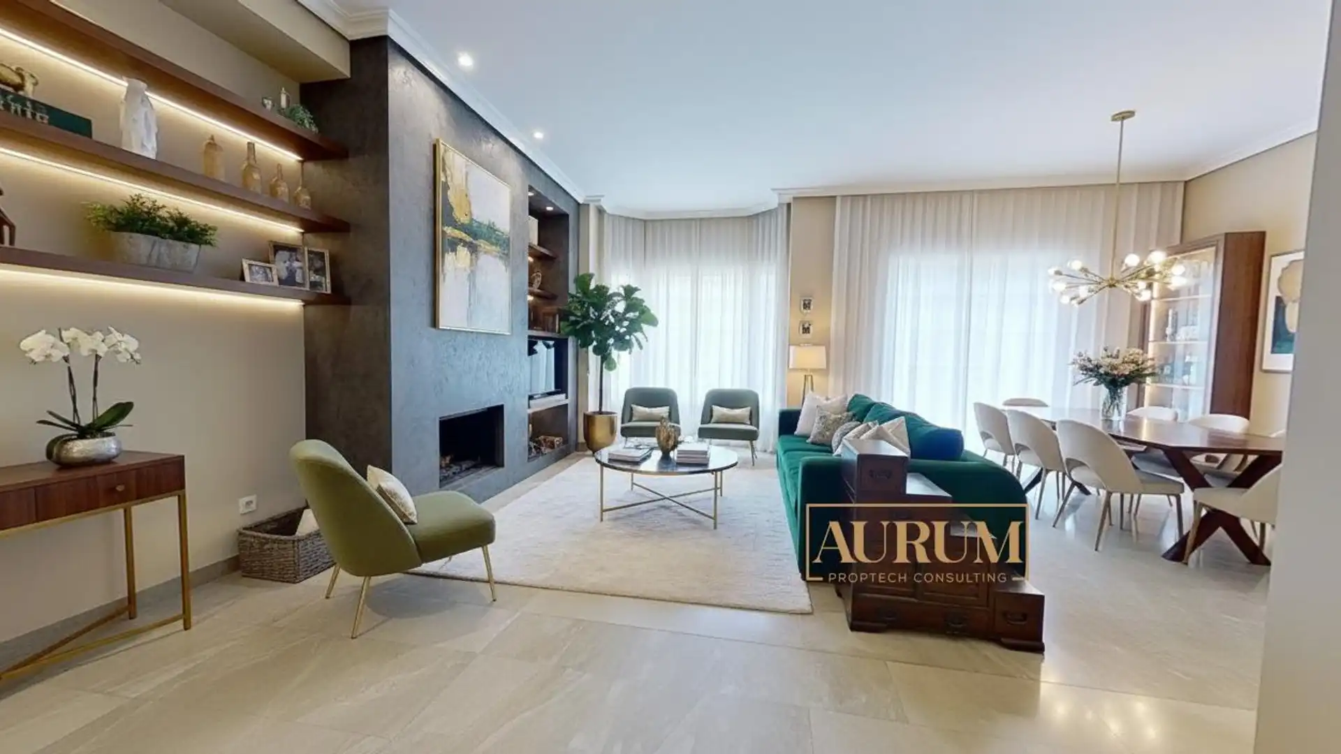 Sala d'estar de Casa adosada en venda en La Moraleja