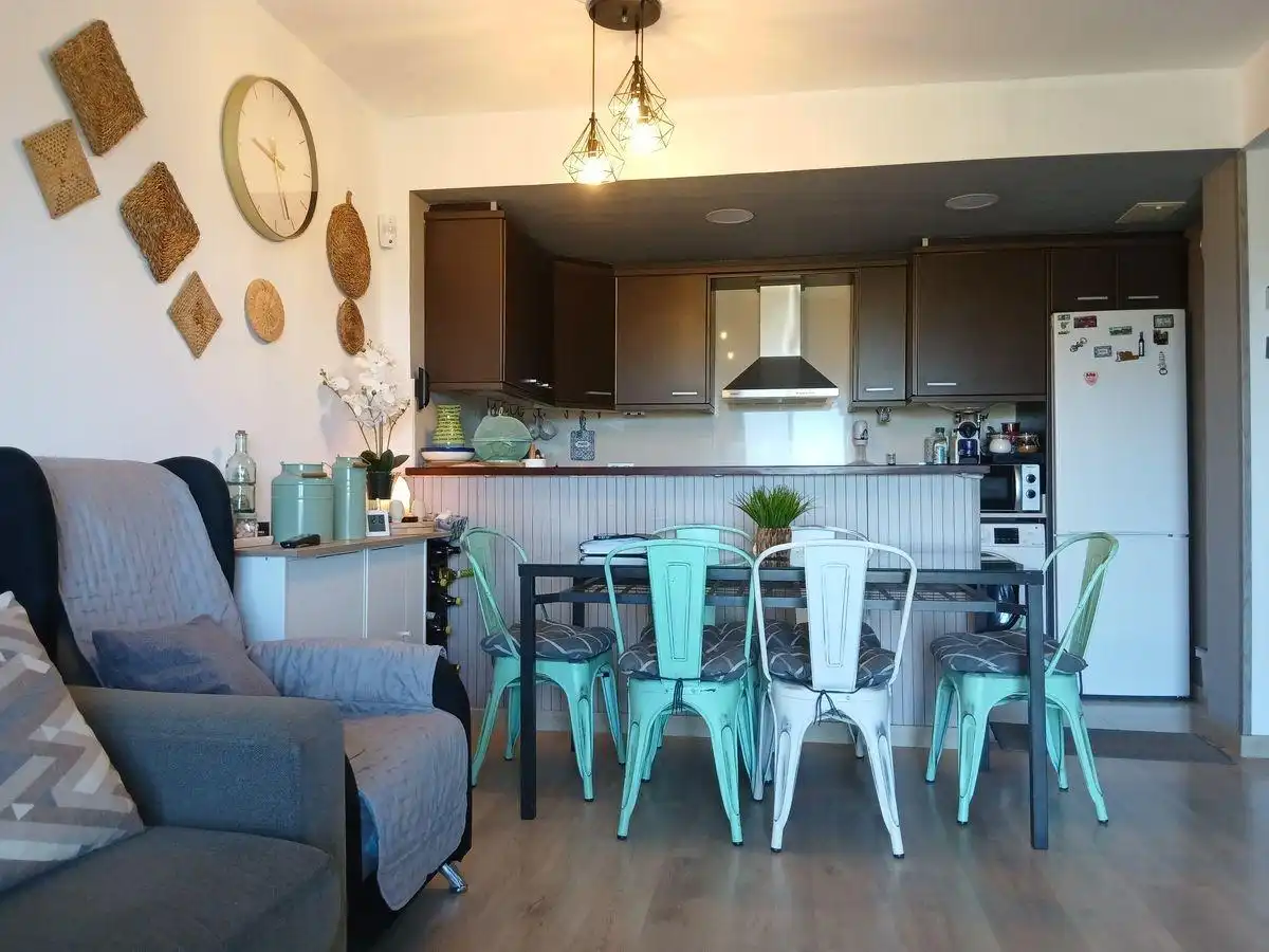 Cuina de Apartament en venda en Sant Jaume d'Enveja amb Moblat, Balcó i Piscina comunitària