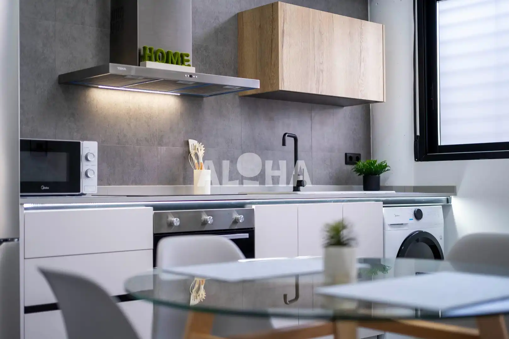 Cuina de Apartament de lloguer en Moncada amb Aire condicionat, Calefacció i Moblat