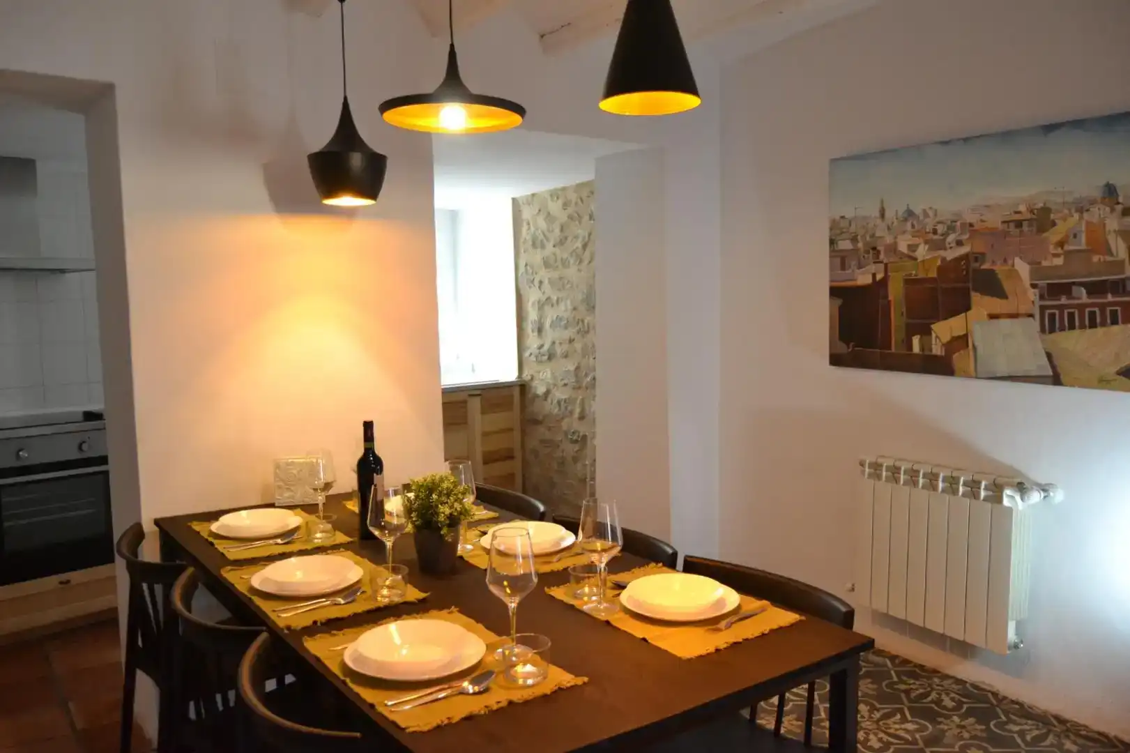Dining room of Flat for rent in Castell de Castells  with Storage room, Furnished and Oven