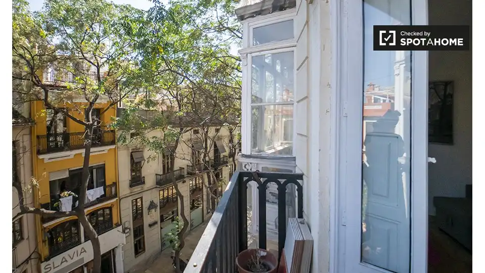 Terraza de Piso de alquiler en Valencia con Aire acondicionado, Calefacción y Amueblado