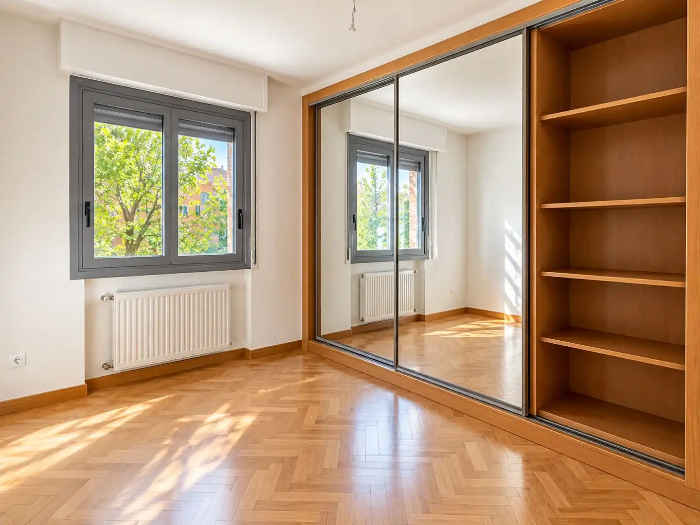 Schlafzimmer von Wohnung zur Miete in  Madrid Capital mit Klimaanlage