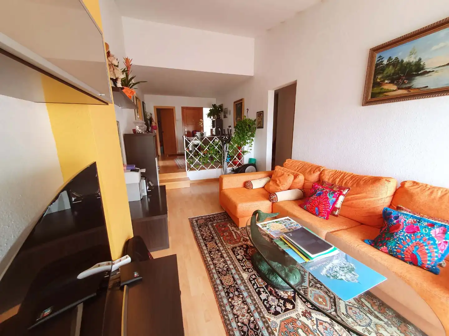 Wohnzimmer von Einfamilien-Reihenhaus zum Verkauf in Tossa de Mar mit Heizung, Parkett und Terrasse