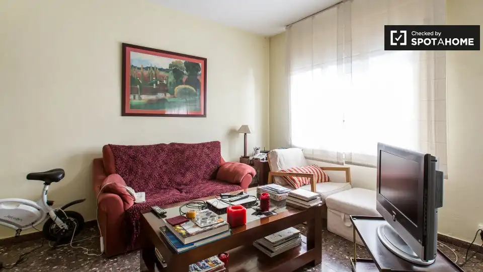 Living room of Flat for share in Barcelona  with Air Conditioner, Heating and Terrace