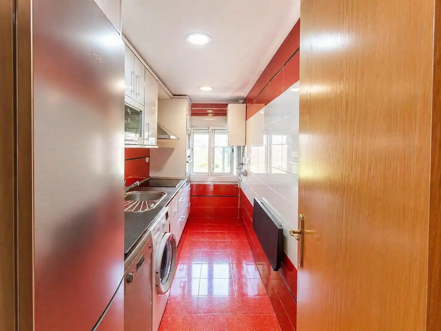 Kitchen of Flat for sale in  Madrid Capital  with Air Conditioner, Heating and Private garden