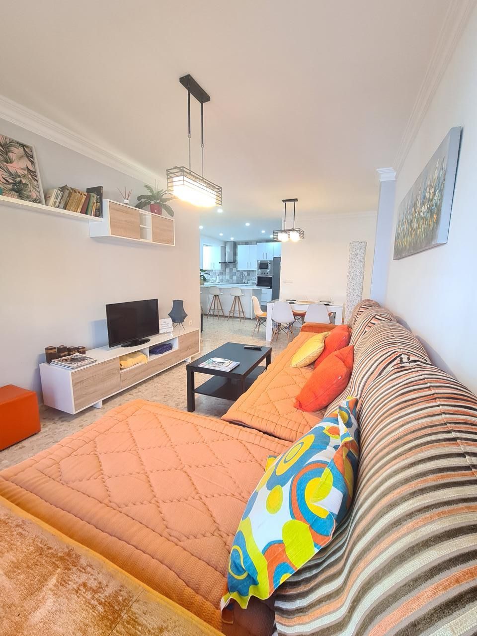 Living room of Planta baja for sale in Sanlúcar de Barrameda  with Air Conditioner and Furnished