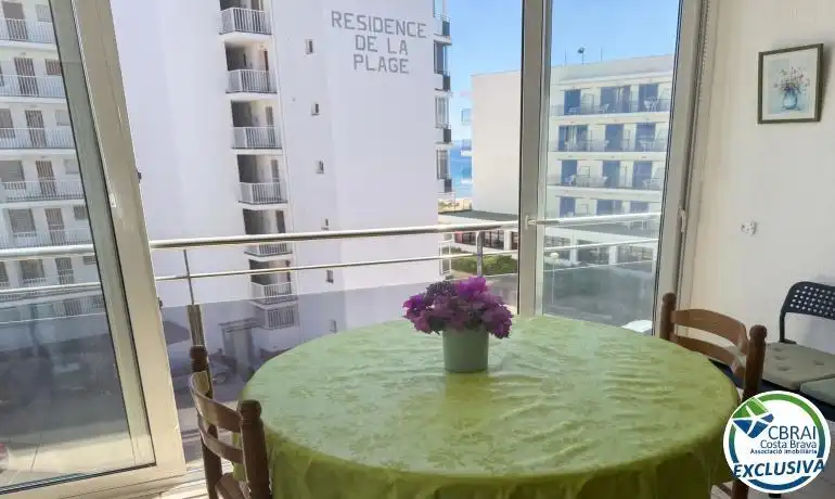 Balcony of Flat for sale in Roses  with Terrace, Furnished and TV