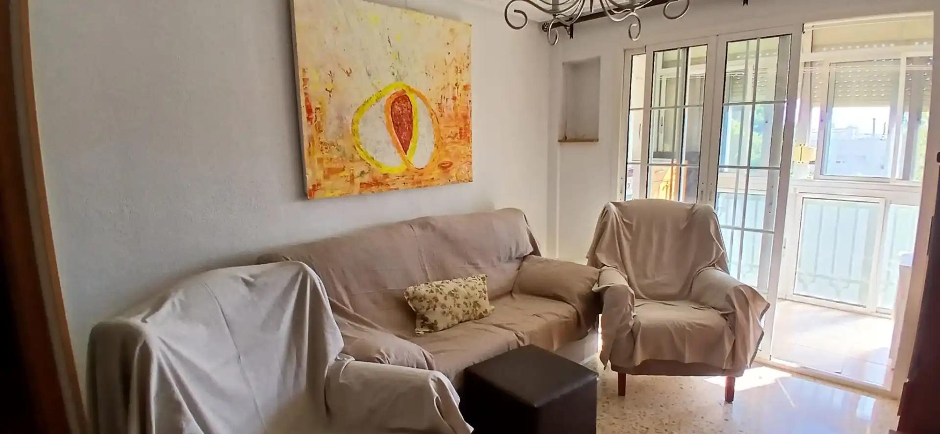 Sala de estar de Piso de alquiler en Sevilla con Aire acondicionado, Amueblado y Lavadora