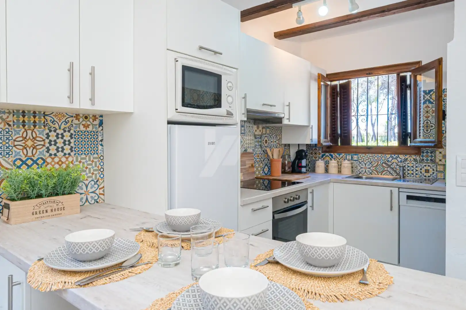 Cuina de Apartament en venda en Moraira amb Aire condicionat, Calefacció i Jardí privat
