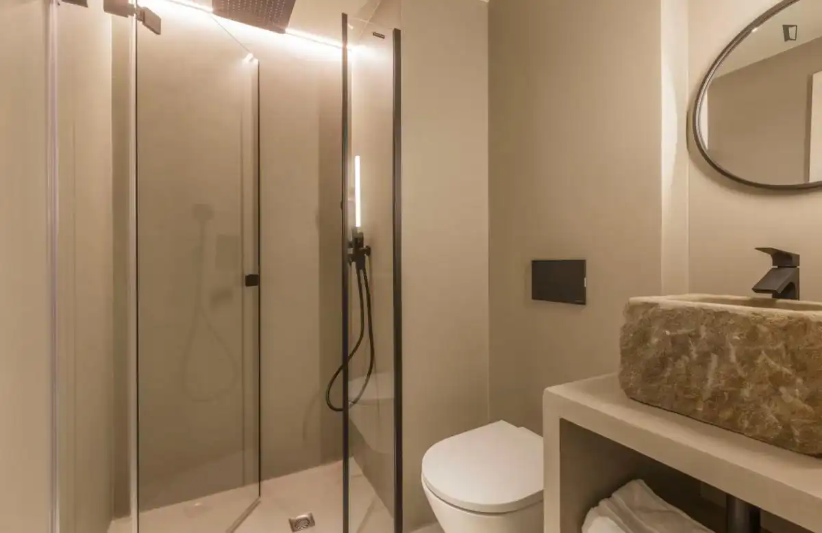 Baño de Apartamento de alquiler en Barcelona con Aire acondicionado, Amueblado y Horno