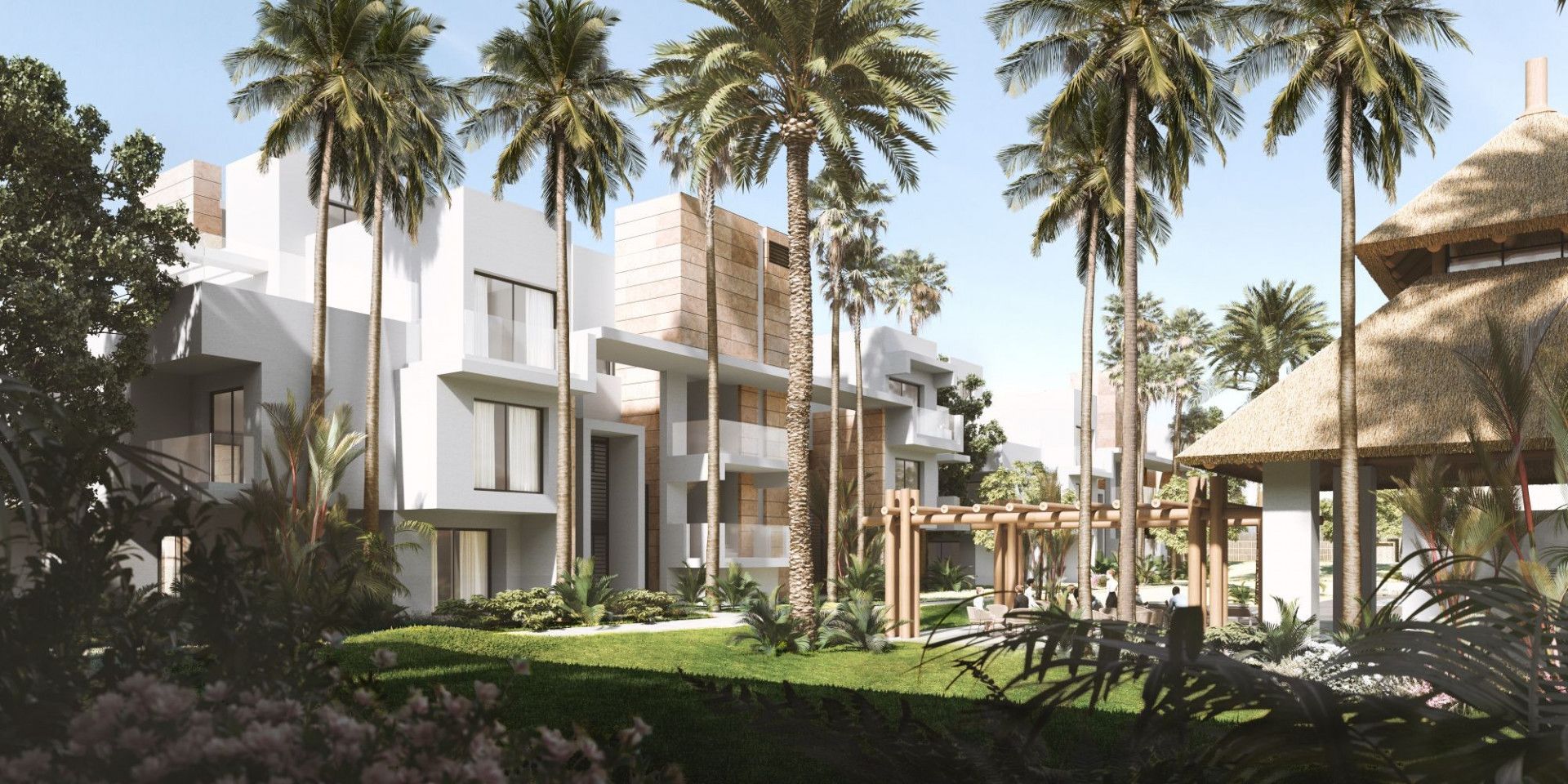 Exterior view of Planta baja for sale in Estepona  with Air Conditioner, Terrace and Swimming Pool