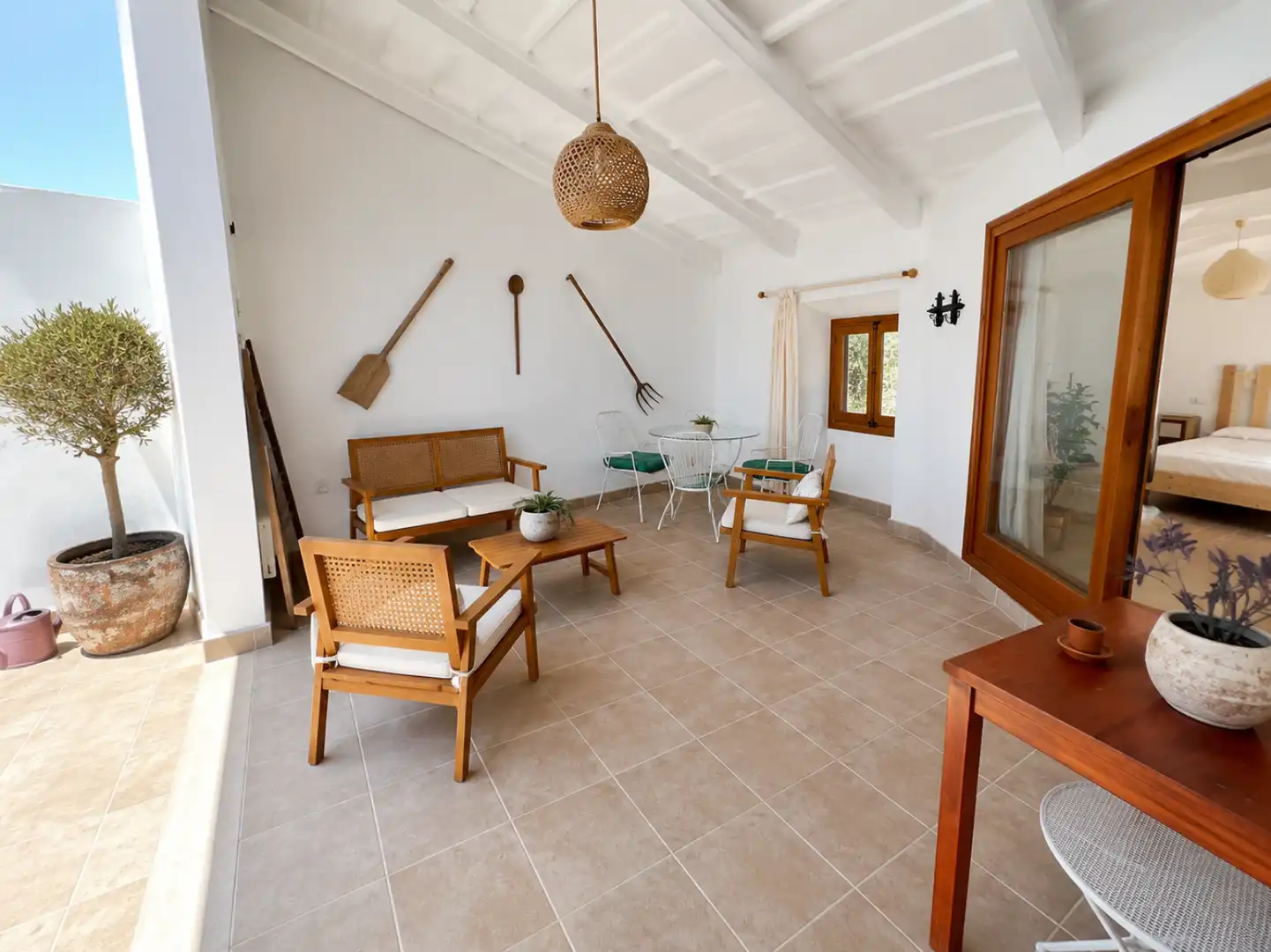 Sala de estar de Casa adosada de alquiler en Pollença con Aire acondicionado, Calefacción y Terraza