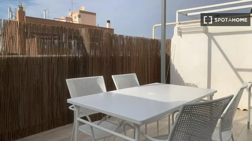 Terrace of Flat for rent in Valencia  with Air Conditioner, Heating and Furnished