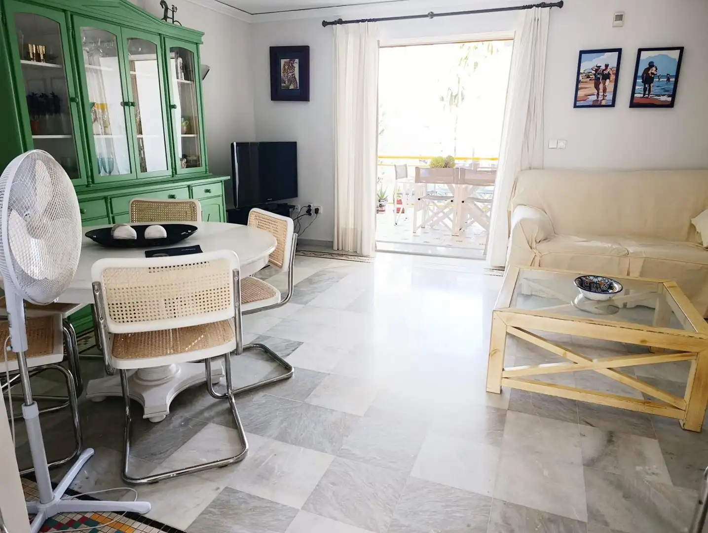 Sala de estar de Dúplex de alquiler en Dénia con Aire acondicionado, Calefacción y Jardín privado