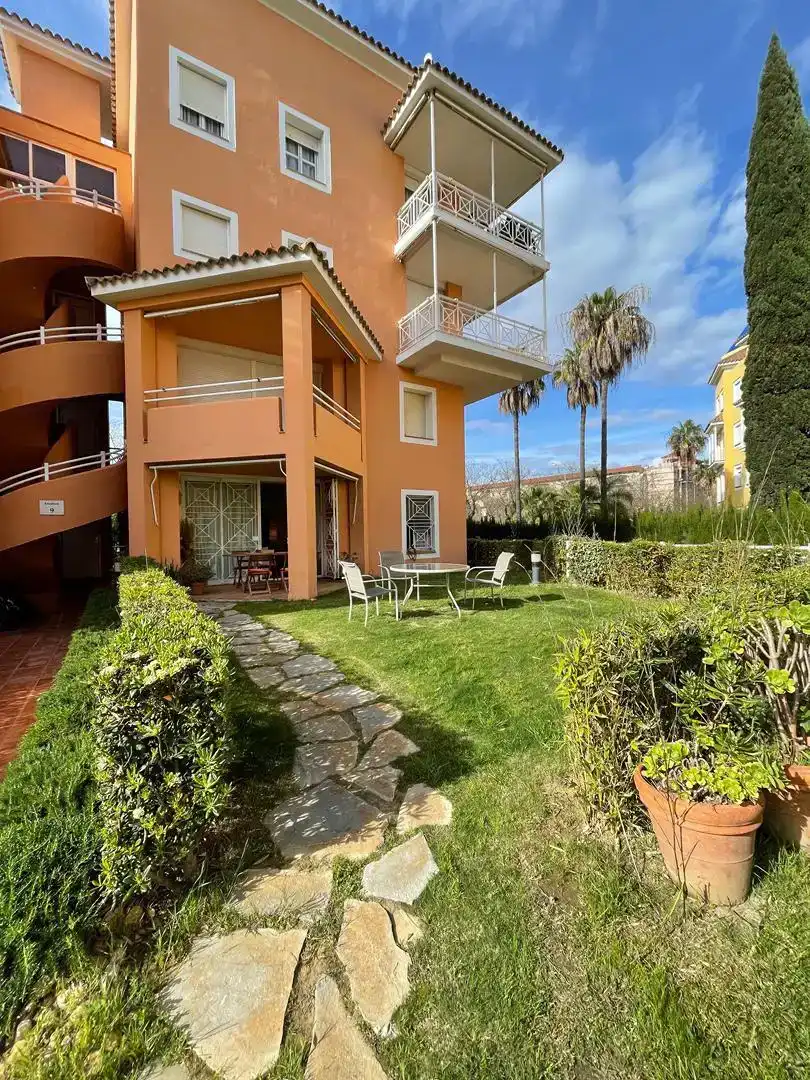 Garten von Wohnung zur Miete in Islantilla mit Klimaanlage und Schwimmbad