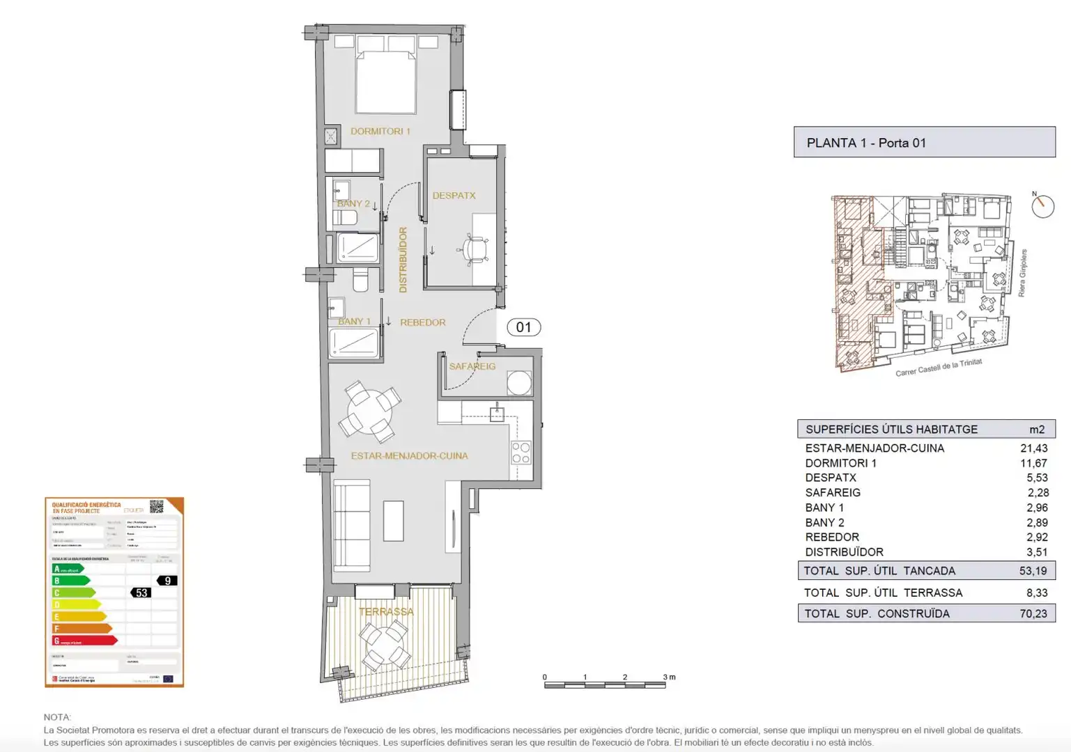 Piso con terraza en venta en CL DEL CASTELL D LA TRINITAT, imagen 47