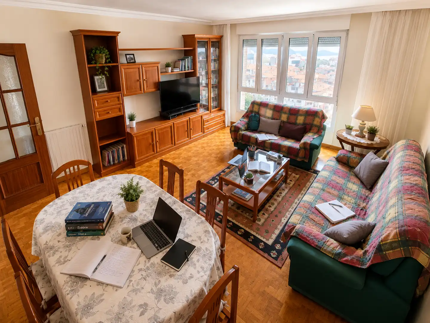 Wohnzimmer von Wohnung zur Miete in Santander mit Heizung, Terrasse und Möbliert