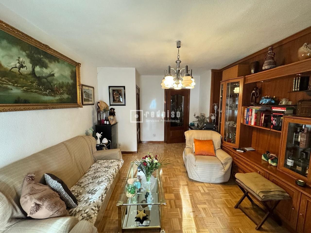 Living room of Flat for sale in  Madrid Capital  with Heating, Parquet flooring and Terrace