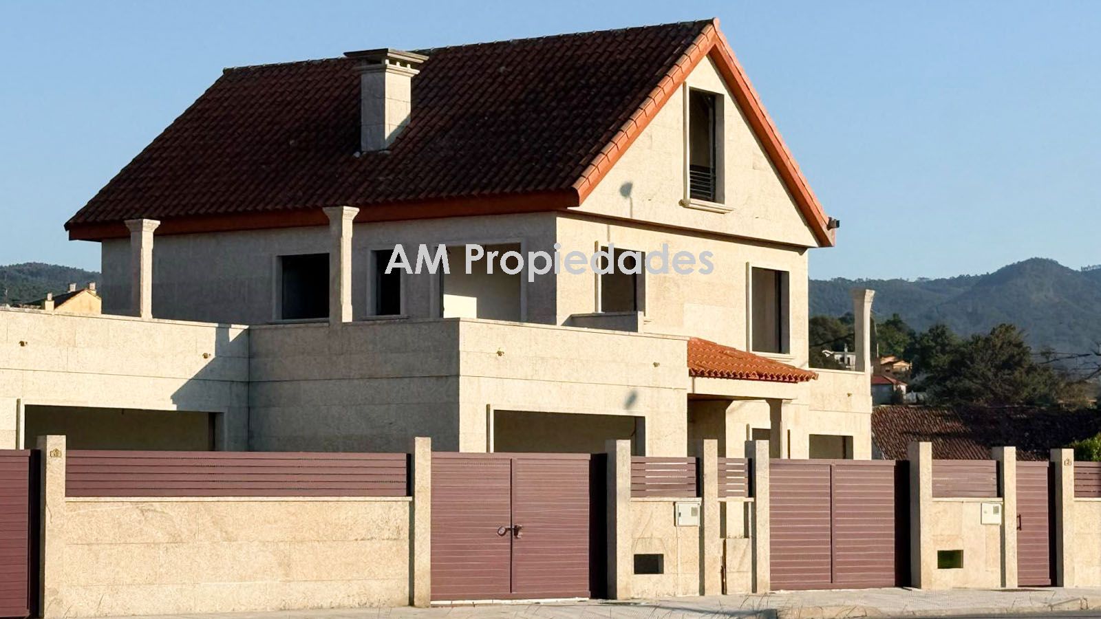 Exterior view of Single-family semi-detached for sale in Baiona  with Heating, Private garden and Terrace