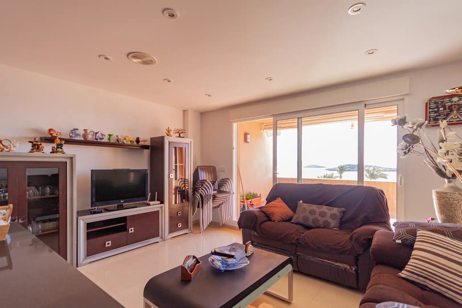 Wohnzimmer von Wohnungen zum Verkauf in La Manga del Mar Menor mit Klimaanlage, Heizung und Terrasse