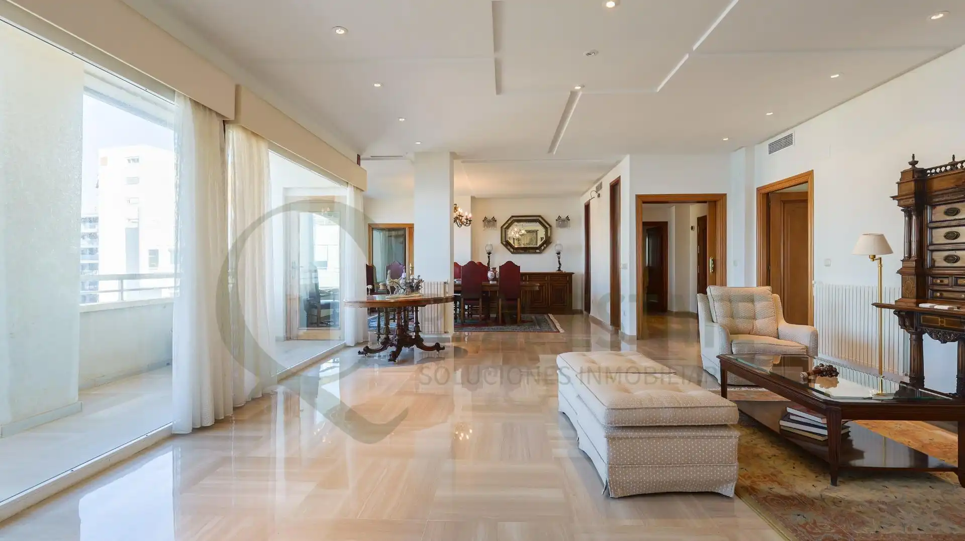 Wohnzimmer von Dachboden zur Miete in Alicante / Alacant mit Klimaanlage, Privatgarten und Terrasse