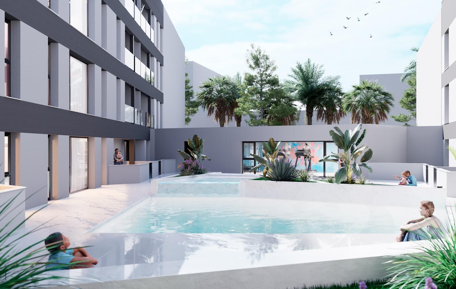 Piscina de Apartament en venda en San Pedro del Pinatar amb Aire condicionat, Jardí privat i Terrassa