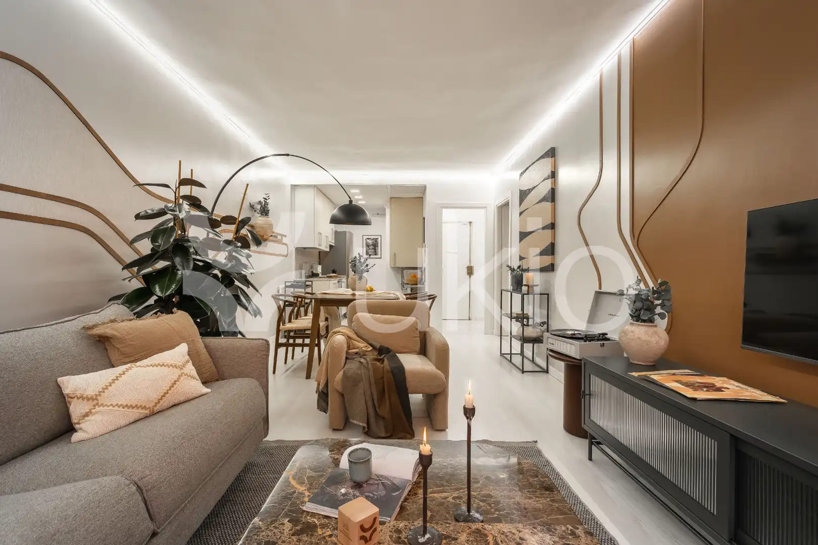 Wohnzimmer von Wohnungen zur Miete in Madrid mit Klimaanlage, Heizung und Terrasse