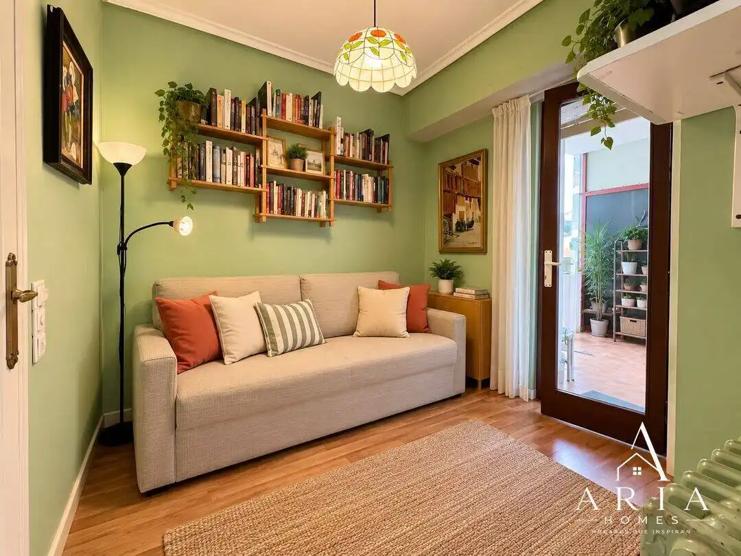 Living room of Flat for sale in Bilbao   with Heating, Terrace and Furnished