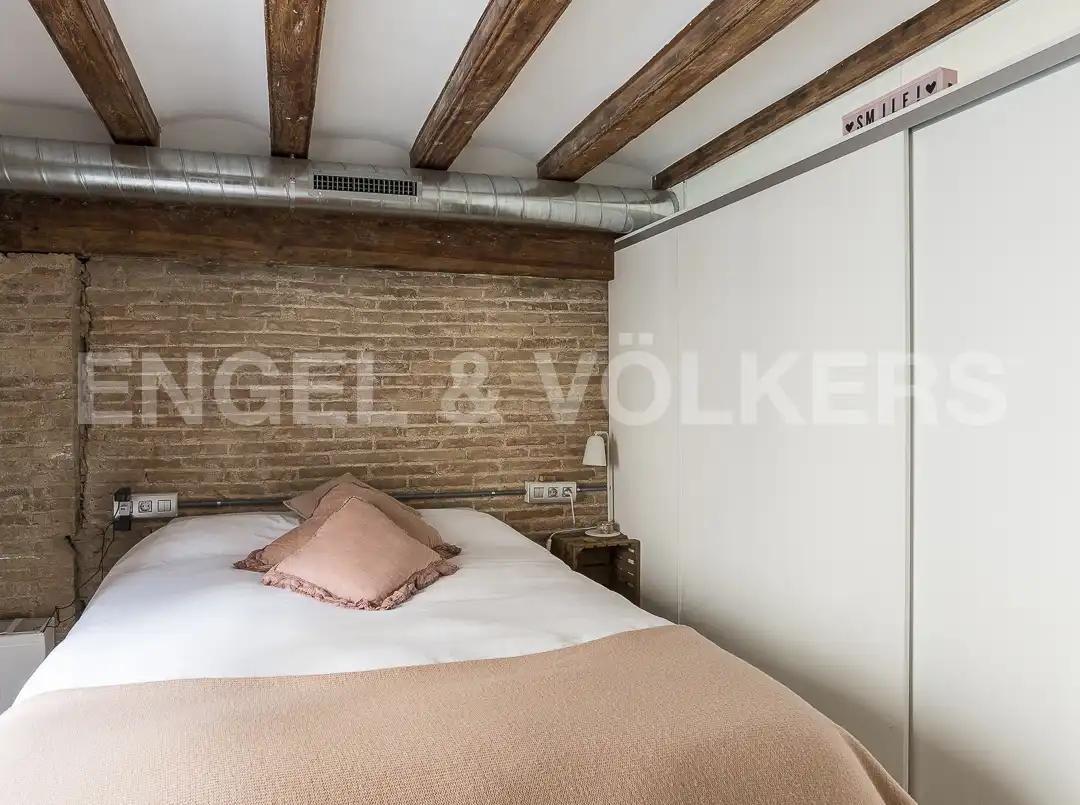 Schlafzimmer von Wohnung zur Miete in Barcelona mit Klimaanlage, Heizung und Möbliert