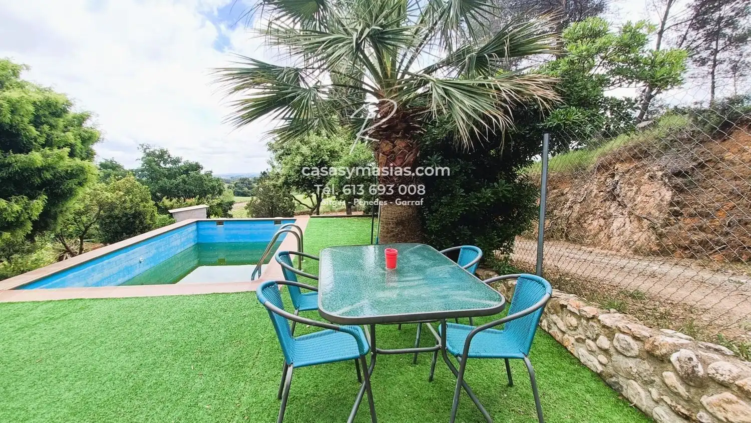 Terraza de Finca rústica en venta en Mediona con Calefacción, Jardín privado y Piscina