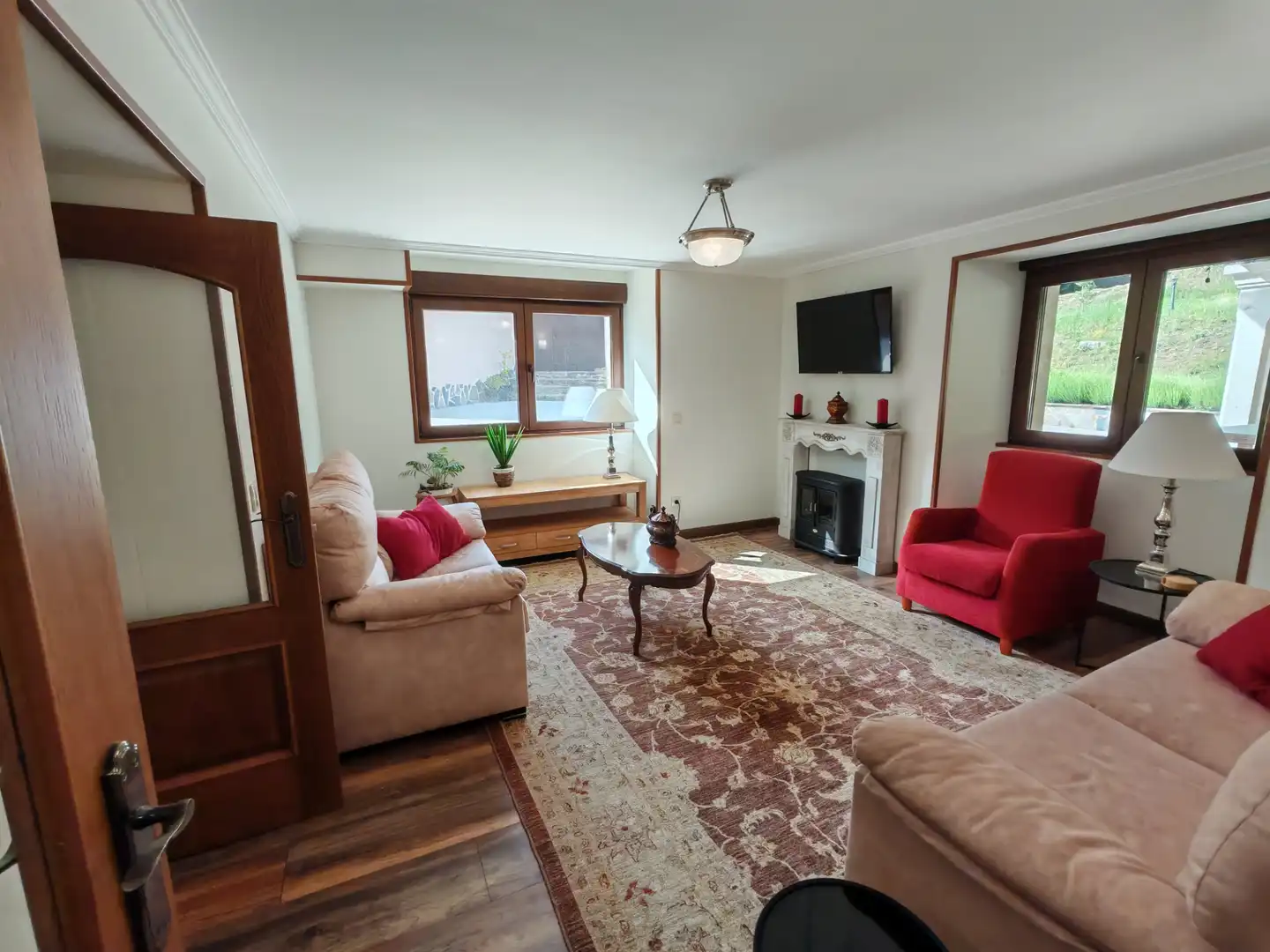 Sala de estar de Casa o chalet en venta en O Pino  con Calefacción, Jardín privado y Trastero
