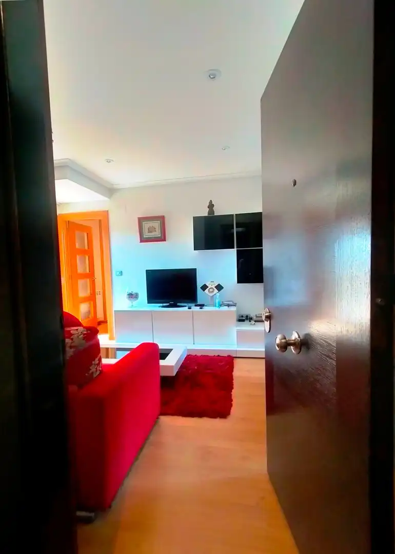 Living room of Flat for sale in Pravia  with Heating, Terrace and Furnished