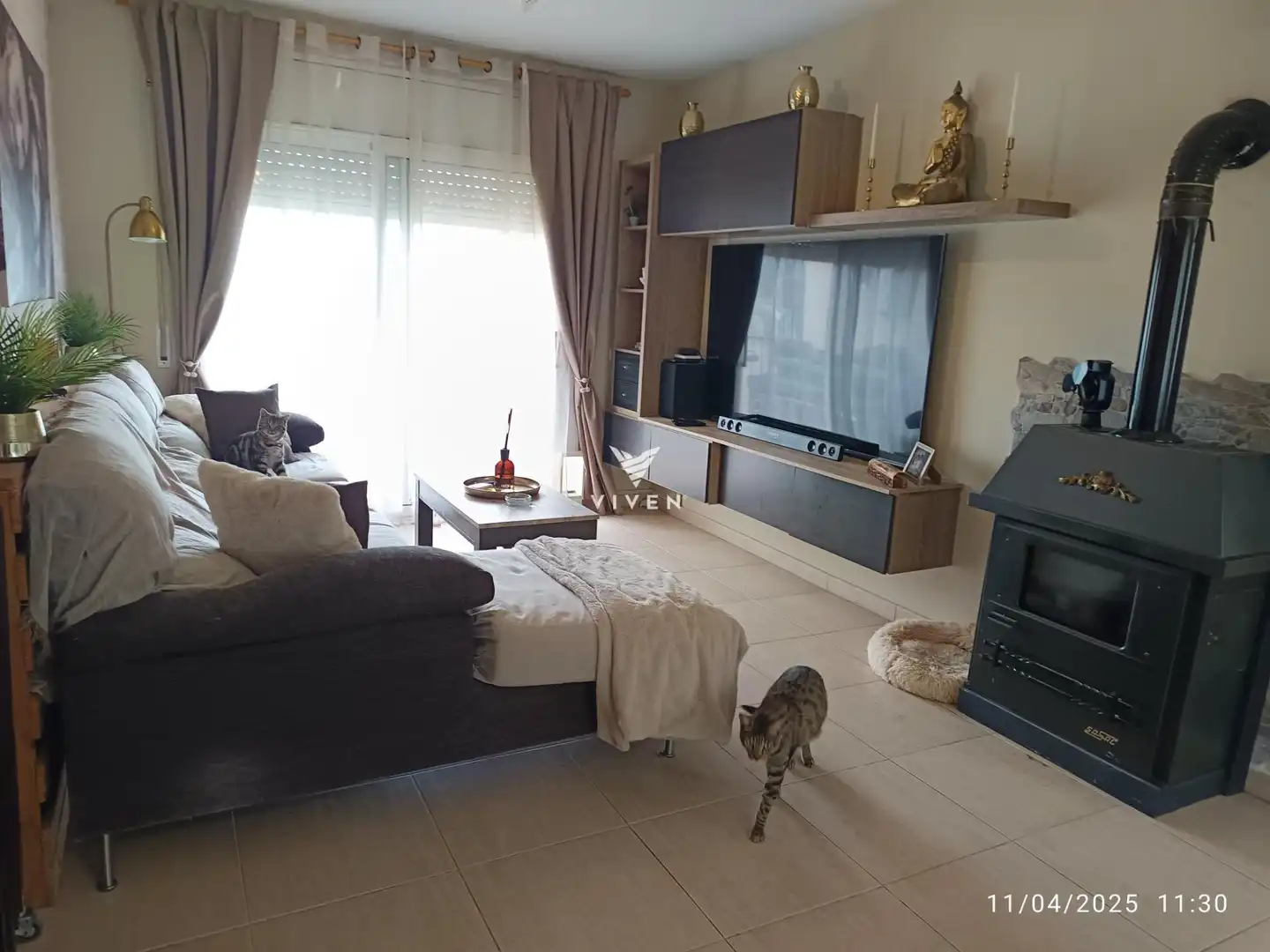 Wohnzimmer von Einfamilien-Reihenhaus zum Verkauf in Olivella mit Heizung, Privatgarten und Terrasse