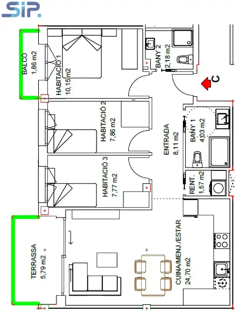 Wohnung zum Verkauf in Santa Margarida I Els Monjos mit Parkett, Terrasse und Balkon