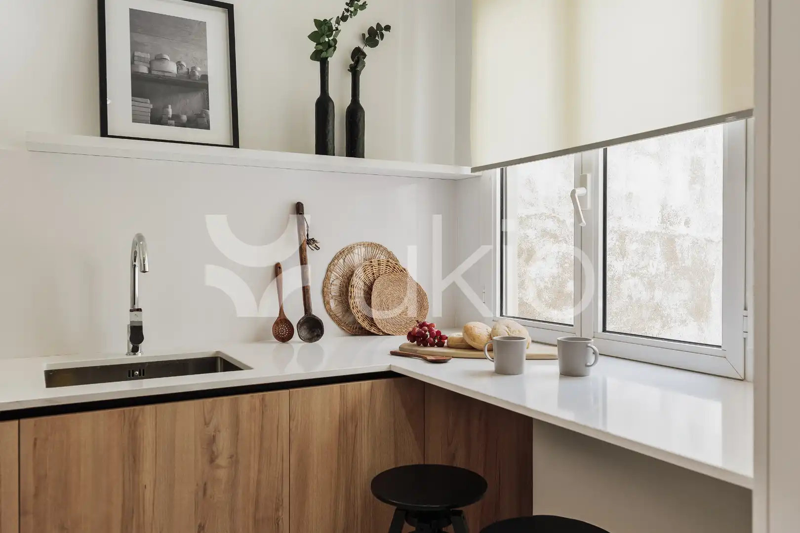 Cuina de Apartament de lloguer en  Barcelona Capital amb Aire condicionat, Calefacció i Moblat