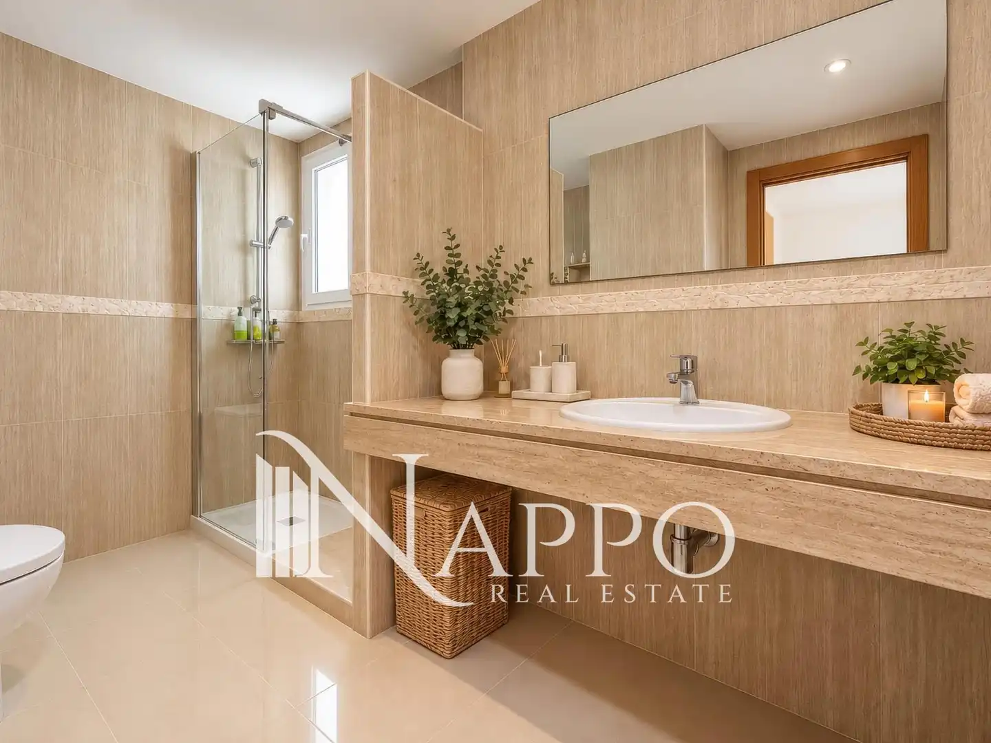 Badezimmer von Dachboden zum Verkauf in Marratxí mit Klimaanlage, Terrasse und Schwimmbad