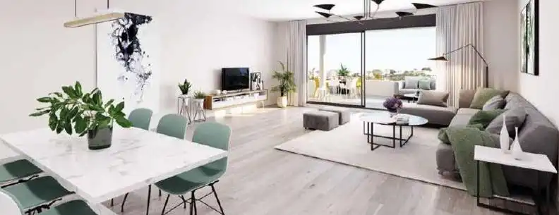 Living room of Flat for sale in Estepona  with Air Conditioner, Heating and Private garden