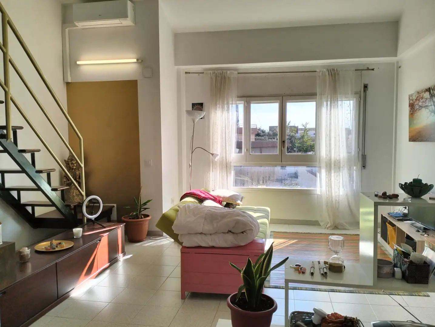 Sala de estar de Ático en venta en Banyoles con Aire acondicionado, Parquet y Terraza