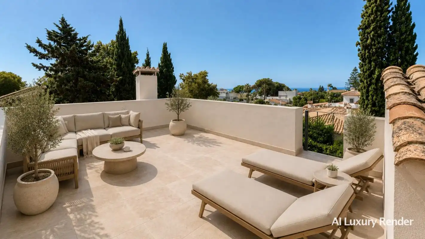 Terrassa de Casa o xalet en venda en Marbella amb Calefacció, Jardí privat i Terrassa