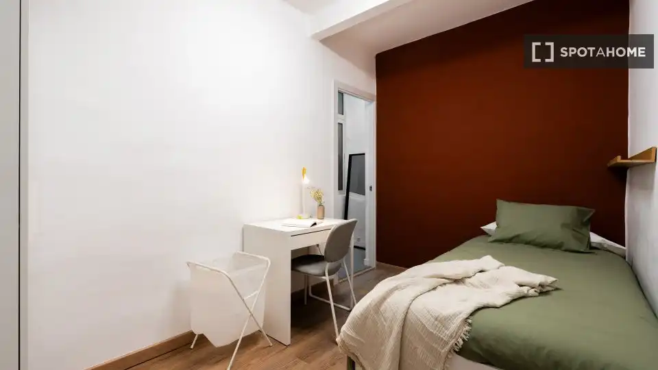 Schlafzimmer von Wohnung zur untervermieten in Sabadell mit Klimaanlage, Heizung und Möbliert
