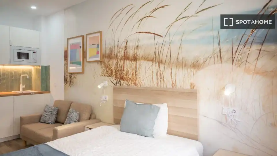 Habitación de Estudio para compartir en Madrid con Aire acondicionado, Calefacción y Terraza