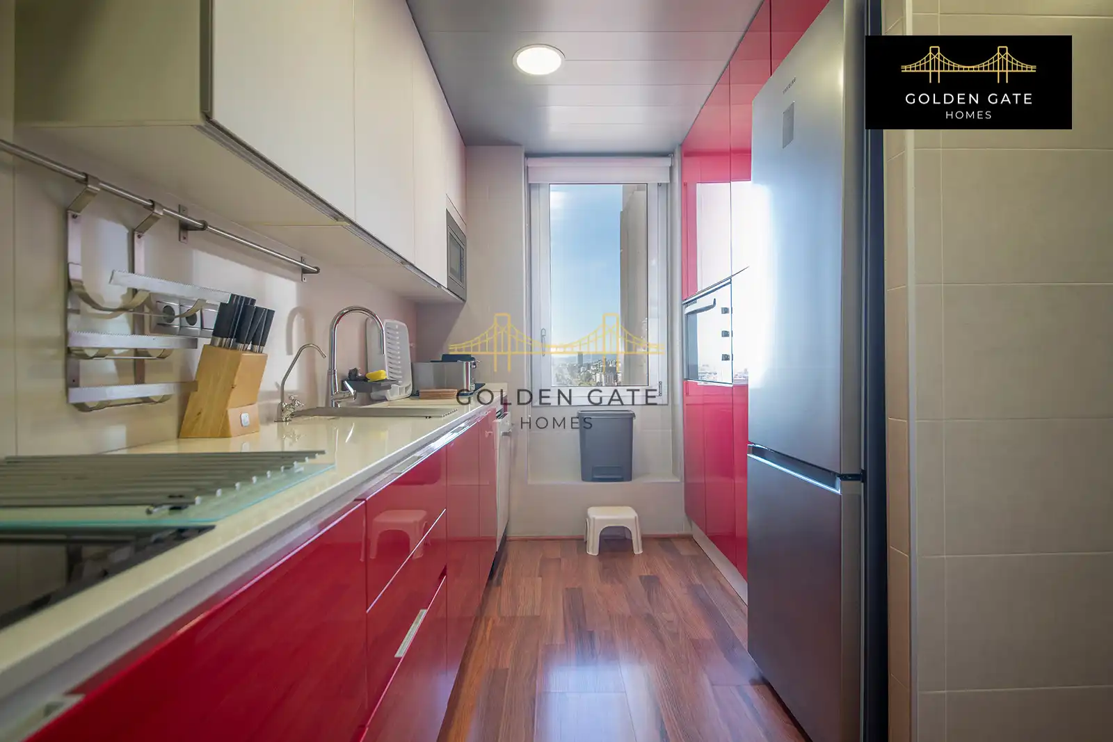 Cocina de Piso de alquiler en Barcelona con Aire acondicionado, Calefacción y Parquet