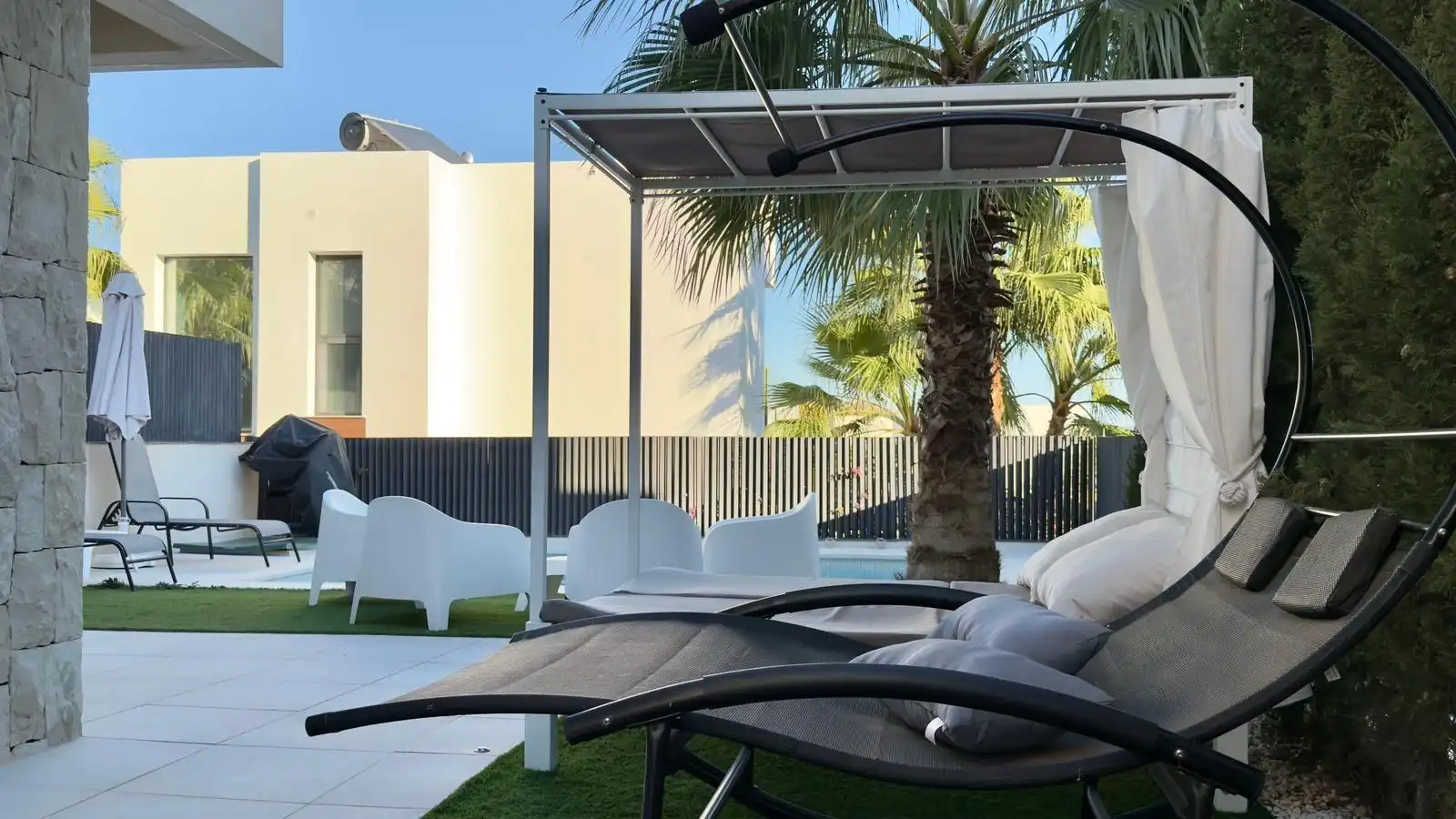 Terraza de Casa o chalet de alquiler en Finestrat con Aire acondicionado, Calefacción y Jardín privado
