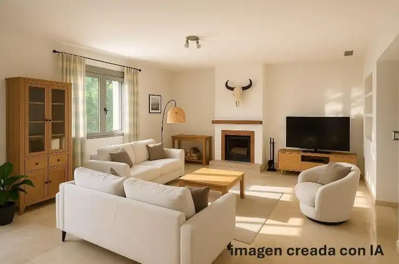Sala de estar de Casa o chalet en venta en Bormujos con Aire acondicionado, Calefacción y Jardín privado