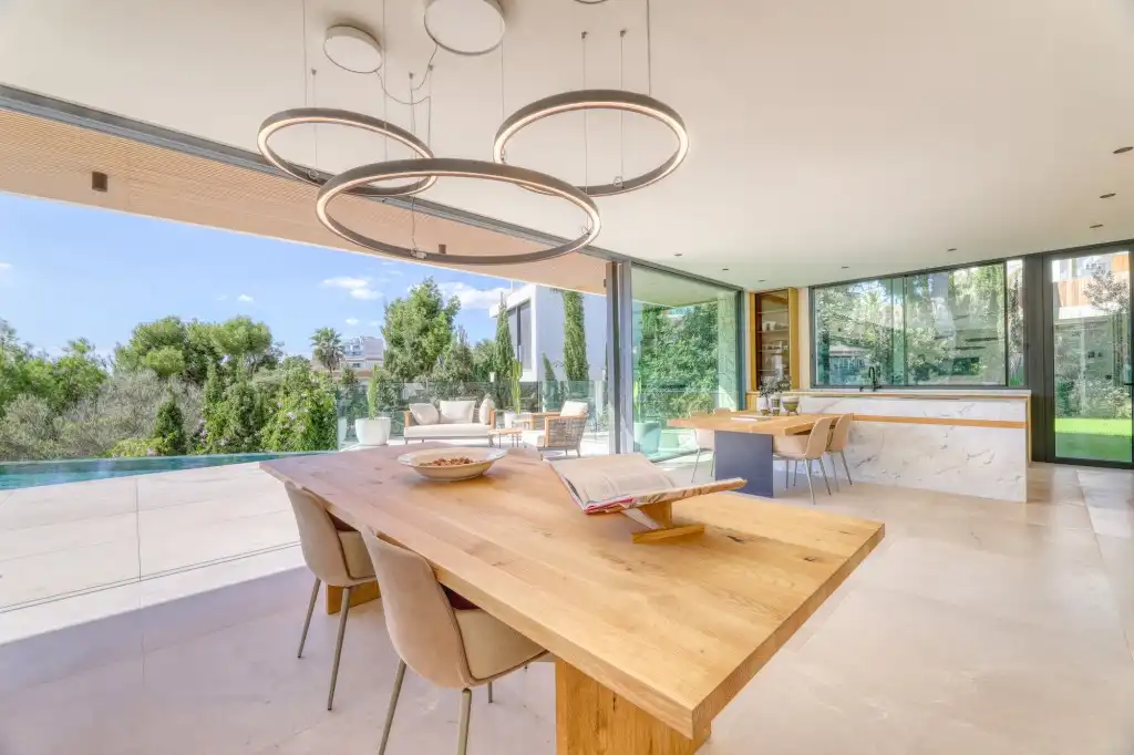 Dining room of Houses for sale in Calvià  with Air Conditioner, Private garden and Parquet flooring